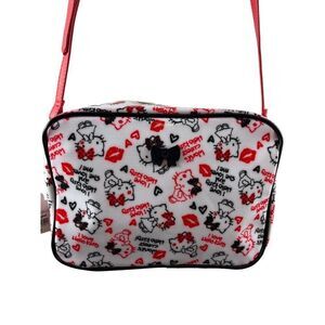 Hello Kitty Y2K All Over Character Print Purse White Red Black Crossbody Bag